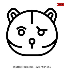 illustration of cat emoticon line icon 