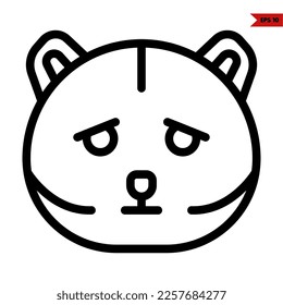 illustration of cat emoticon line icon 