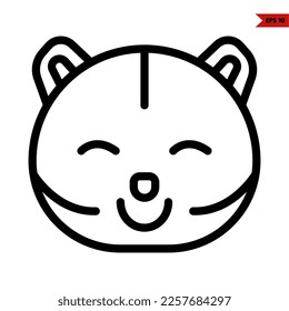 illustration of cat emoticon line icon 