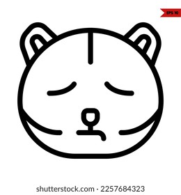 illustration of cat emoticon line icon 
