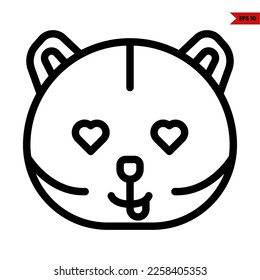 illustration of cat emoticon line icon 