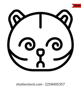 illustration of cat emoticon line icon 