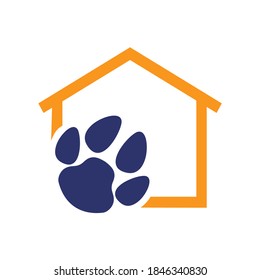 
Illustration of a cat footprint in the house. Print. Icon. Vector