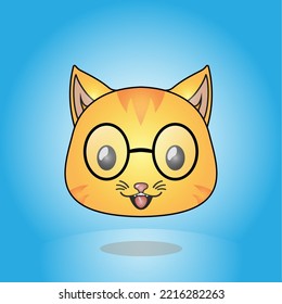 Ilustración del gato con gafas