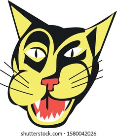 illustration of a cat head