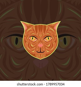 
illustration of cat head. suitable for design clothes, jackets, esport logos and others
