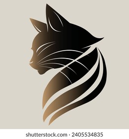 illustration of a cat image, cat logo