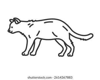 Illustration of a cat (line drawing).
