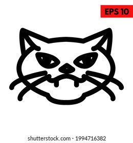 illustration of cat line icon