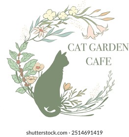 Illustration Katzenlogo für Café, Tierpflege, Klinik