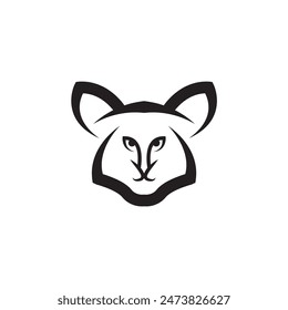 illustration of a cat logo design monogram