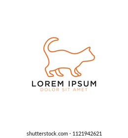 Illustration of cat logo design template vector