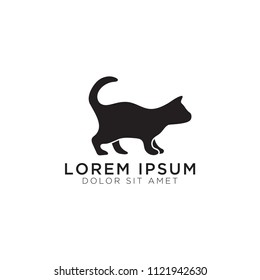 Illustration of cat logo design template vector
