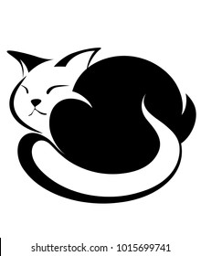 illustration of of cat logo illustration on white background, vector