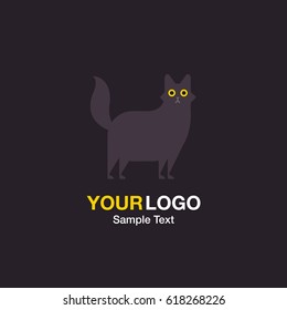 Illustration of cat logo. The vector of simple cat icon.