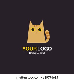 Illustration of cat logo. The vector of simple cat icon.
