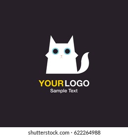 Illustration of cat logo. The vector of simple cat icon.