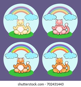 Illustration of a cat in a meditation pose