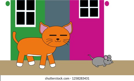 Cat Chasing Mouse Cartoon Images Stock Photos Vectors Shutterstock