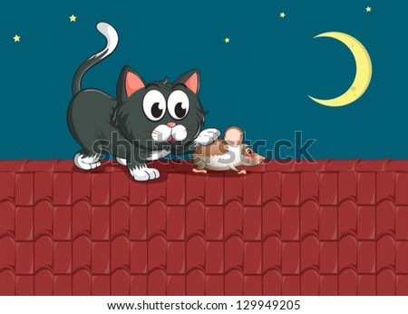 Similar – Image, Stock Photo Prey, cat playing with its captured mouse