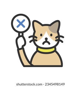 Ilustración de un gato con una marca NG