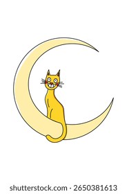 Abbildung einer Katze auf dem Mond