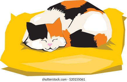 Illustration of a cat on a pillow