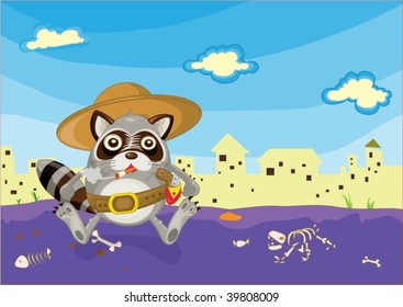 ilustración de un gato en blanco