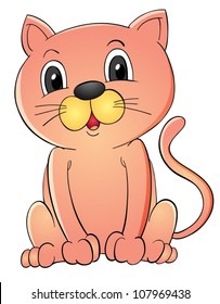 Illustration einer Katze auf weißem Hintergrund