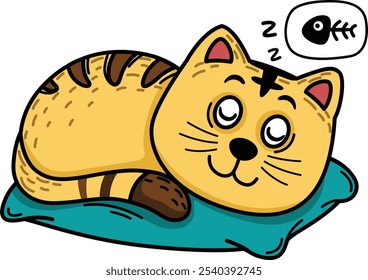illustration of cat outline white on background vector