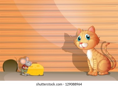 Illustration of a cat and a rat