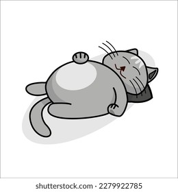 Illustration of a cat relaxing