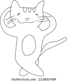 Illustration of a cat relaxing calmly