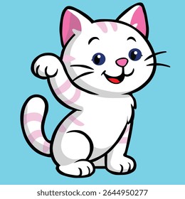 Illustration of a cat showing cute and adorable movements.