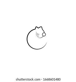 Illustration of cat - simple circle style logo.