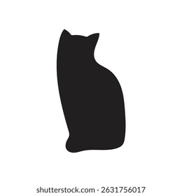 Illustration cat sitting shape minimalist unique design