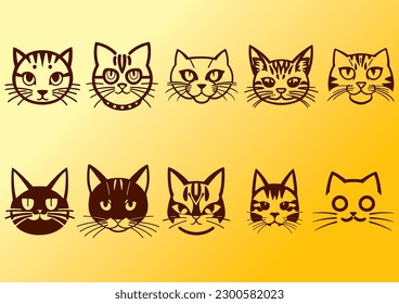 illustration of a cat vector logo icon 