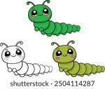 illustration of caterpillar for coloring book