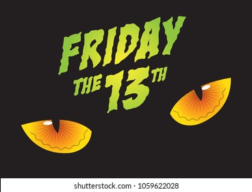 An illustration of cat's eyes and Friday the 13th