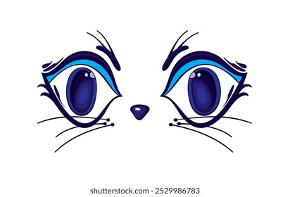 Illustration of a cat's eyes  on a white background