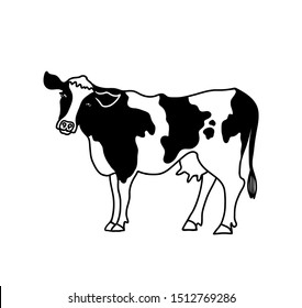 Realistic Drawn Spotted Cow Udder Stands Stock Vector (Royalty Free ...