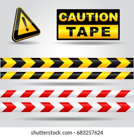 Illustration of caution tape on white background