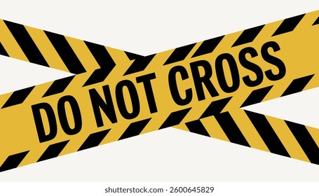 Illustration A caution tape with a yellow and black stripe concept. Warning stripes set. Danger tapes. Yellow stripes border. Caution tape. Do not cross.