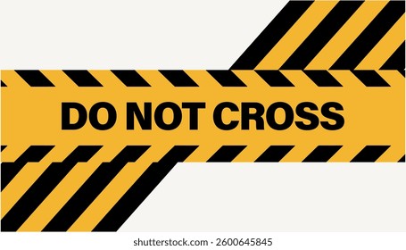 Illustration A caution tape with a yellow and black stripe concept. Warning stripes set. Danger tapes. Yellow stripes border. Caution tape. Do not cross.