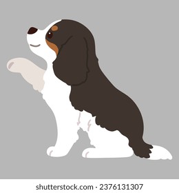 Illustration of Cavalier King Charles Spaniel shaking hands