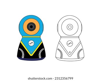 Illustration of cctv camera on white background. cc tv in digital technology for safety Vector technology app symbol CC