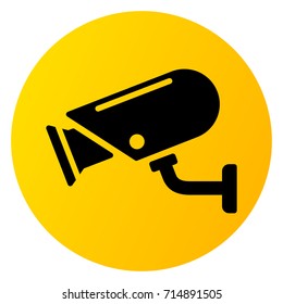Illustration of cctv circle icon concept