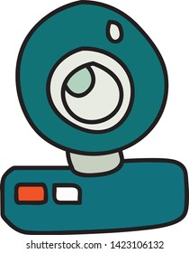 illustration of cctv flat icon