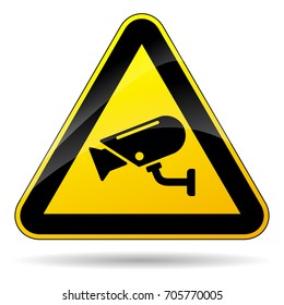 Cctv Warning Sign Stock Illustration 287914514 