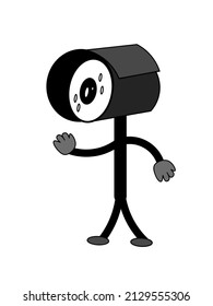 illustration of cctv spy camera doodle